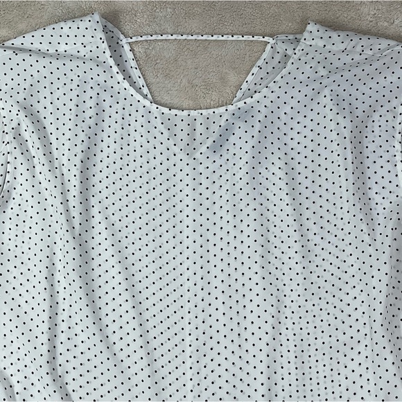 NWT HALOGEN White Sleeveless Polka Dot Sheer Top w/ Plunging Back VSize 3XL - Picture 5 of 11